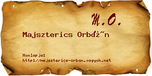 Majszterics Orbán névjegykártya